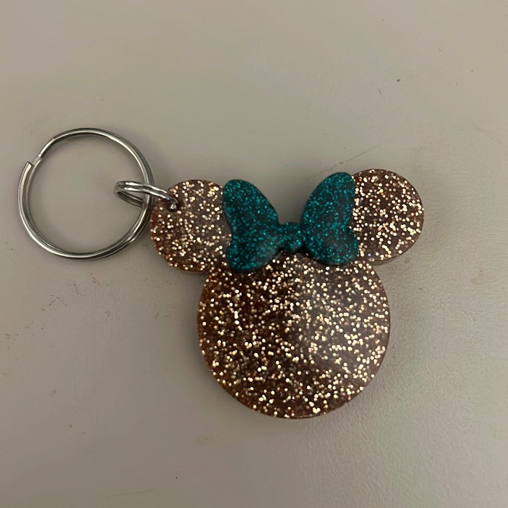 Rose Pink Mouse w/Turquoise Bow